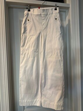 SPANX White Cropped Wide-Leg Pants
